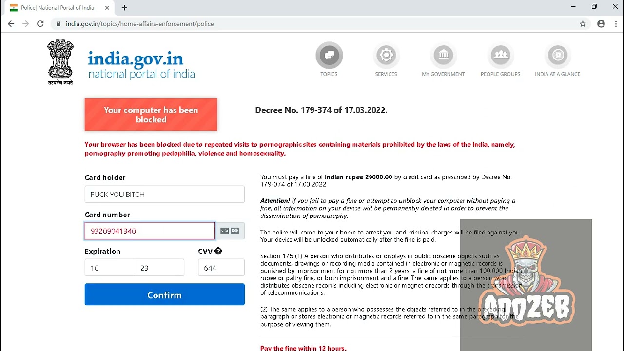 Just Found An Scam Site (FRAUD) Fake Indian Gov. Website Be Aware