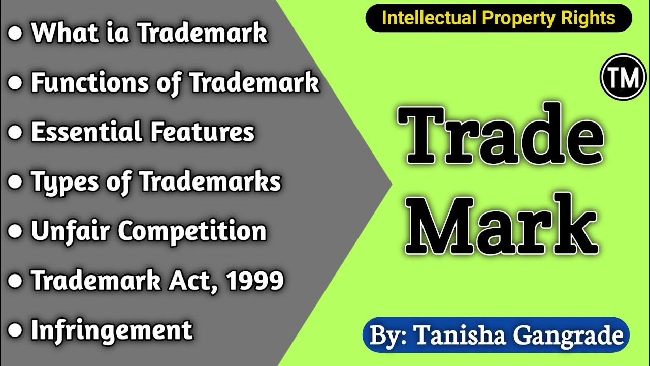 Trademark | ट्रेडमार्क | Types of Trademark | Trademarks Act 1999 | IPR | by Tanisha Gangrade