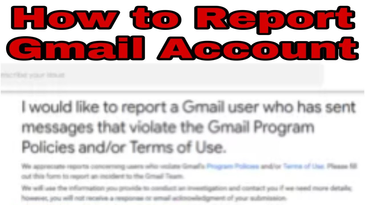 How to Report a Gmail Account || How to Report a Gmail Account
