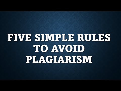 Five Simple rules to Avoid Plagiarism in academic writing