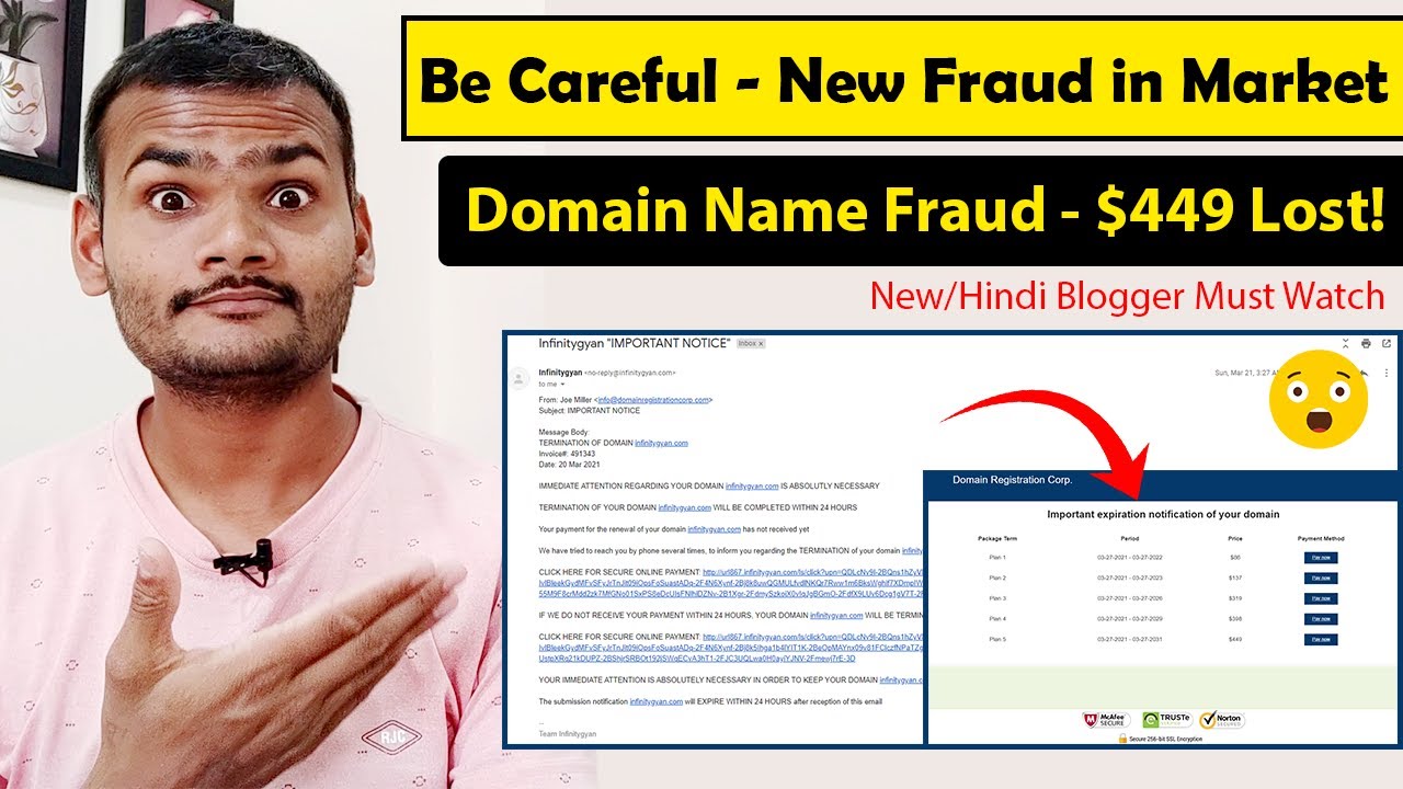 Be Careful - New Fraud in Market [ Domain Name Fraud ] - New Blogger Must Watch
