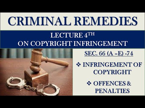 Offences and Penalties Under Copyright Law for Infringement | Copyright Infringement Lecture 4